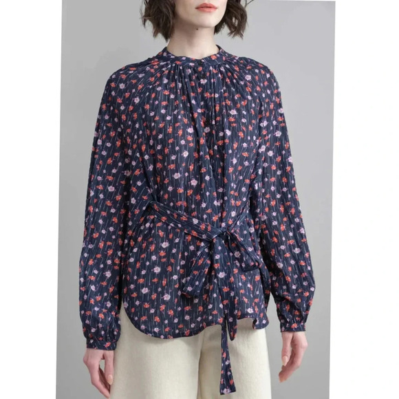 NEW HENRIK VIBSKOV Leaf Floral-Print Blouse - Picture 1 of 7